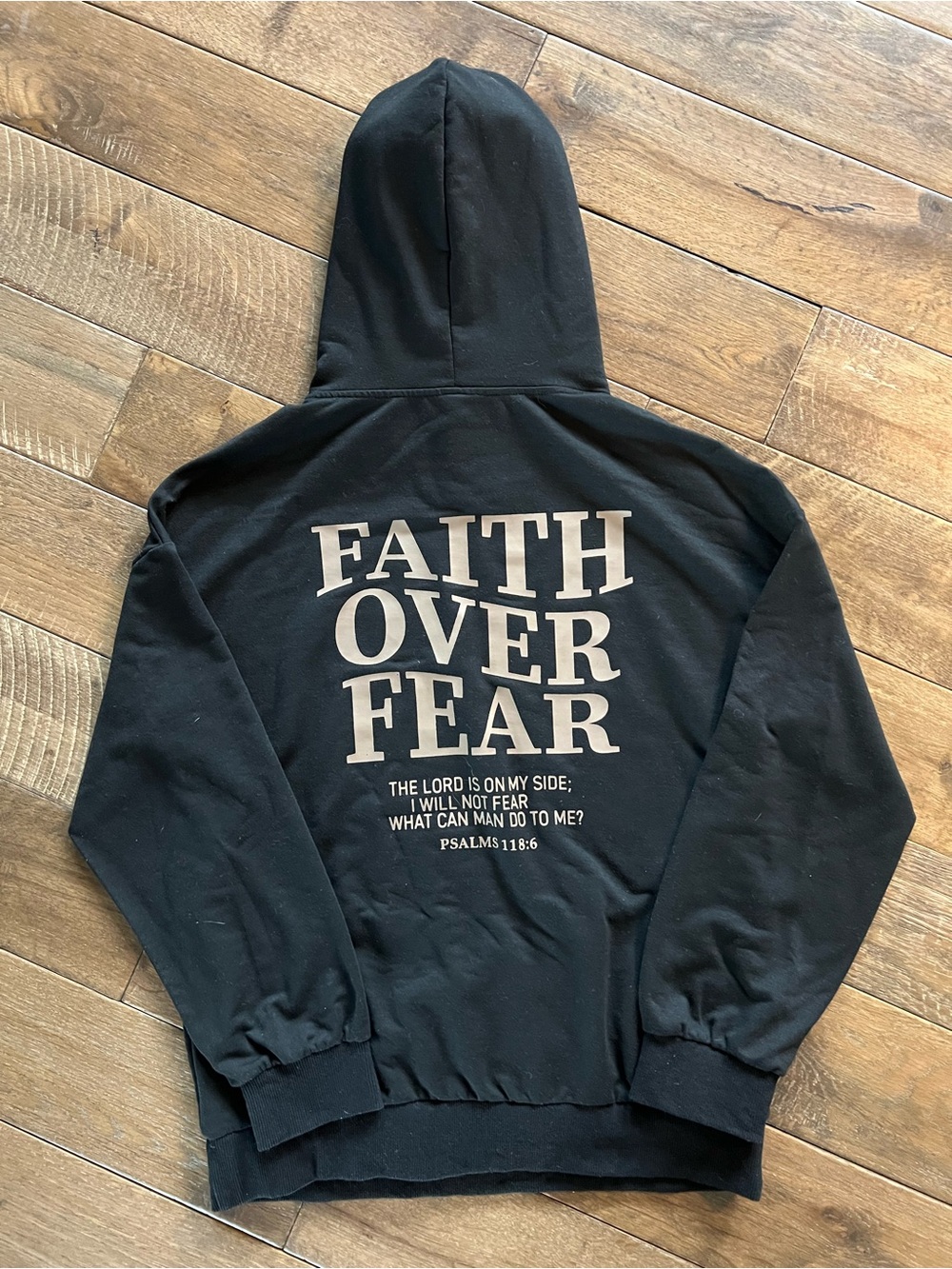 Black 'Faith Over Fear' Graphic Hoodie